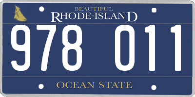 RI license plate 978011