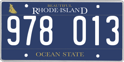 RI license plate 978013