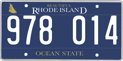 RI license plate 978014