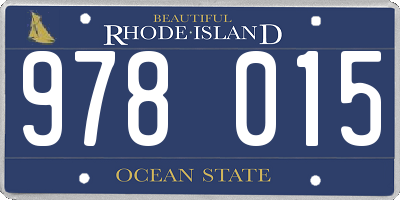 RI license plate 978015