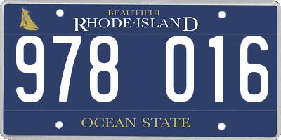 RI license plate 978016