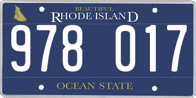 RI license plate 978017