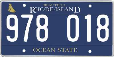 RI license plate 978018