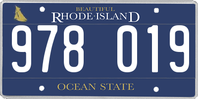 RI license plate 978019