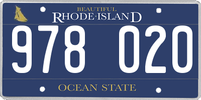 RI license plate 978020