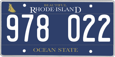 RI license plate 978022