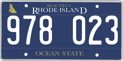 RI license plate 978023