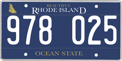 RI license plate 978025
