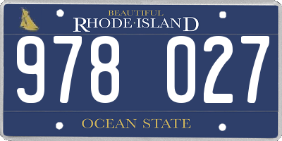 RI license plate 978027