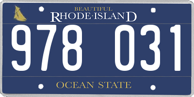 RI license plate 978031