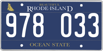 RI license plate 978033