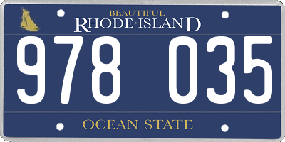 RI license plate 978035