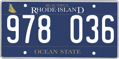 RI license plate 978036