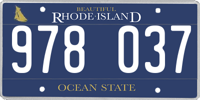 RI license plate 978037