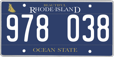 RI license plate 978038