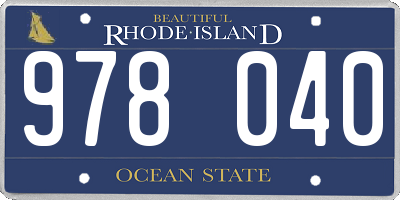 RI license plate 978040