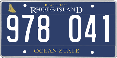 RI license plate 978041