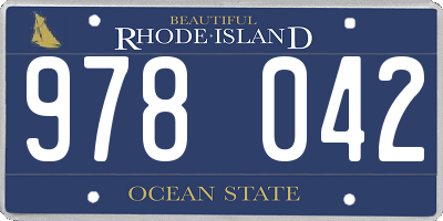 RI license plate 978042