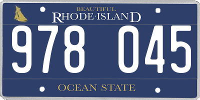 RI license plate 978045