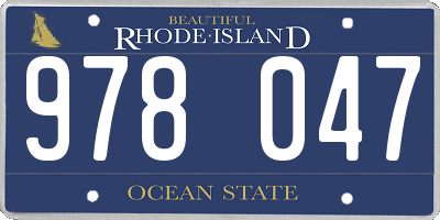 RI license plate 978047