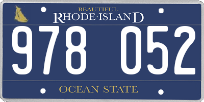 RI license plate 978052