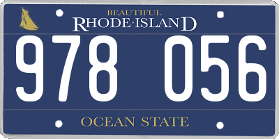 RI license plate 978056