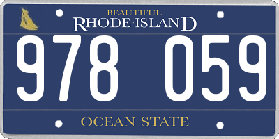RI license plate 978059
