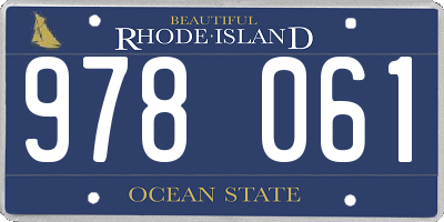 RI license plate 978061
