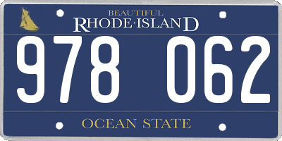RI license plate 978062