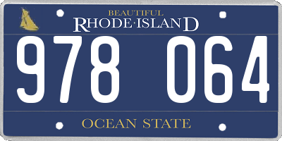 RI license plate 978064