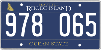 RI license plate 978065