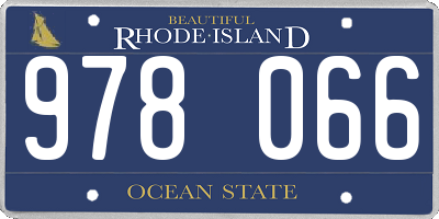 RI license plate 978066