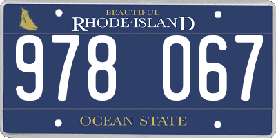RI license plate 978067