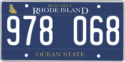RI license plate 978068