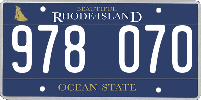 RI license plate 978070