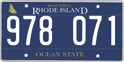 RI license plate 978071