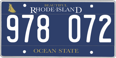 RI license plate 978072