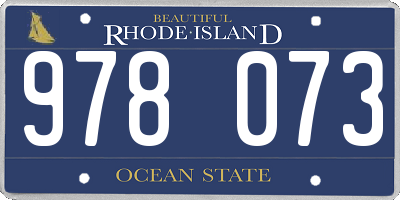 RI license plate 978073