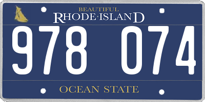 RI license plate 978074