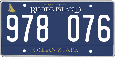 RI license plate 978076