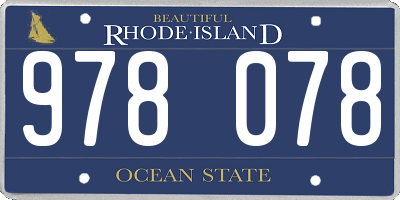 RI license plate 978078