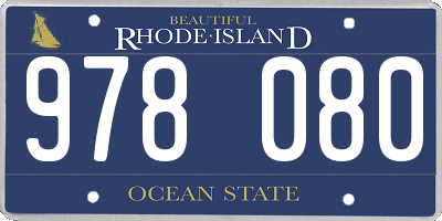 RI license plate 978080