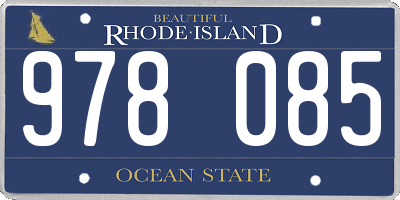 RI license plate 978085