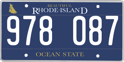 RI license plate 978087