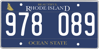 RI license plate 978089