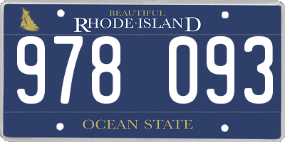 RI license plate 978093