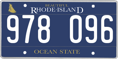 RI license plate 978096