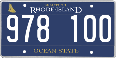 RI license plate 978100