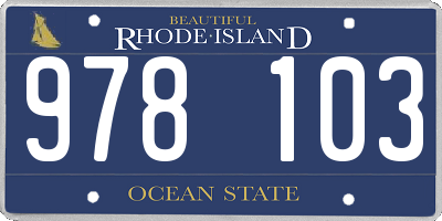 RI license plate 978103