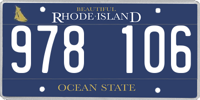 RI license plate 978106